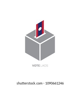 Laos voting concept. National flag and ballot box.