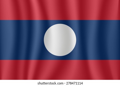 Laos waving flag