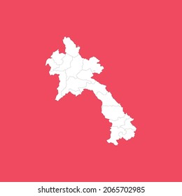 laos white map with black detail isolated red background 