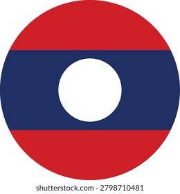 The Laotian flag button consists of three horizontal stripes, with the blue center stripe twice the height of the top and bottom red stripes