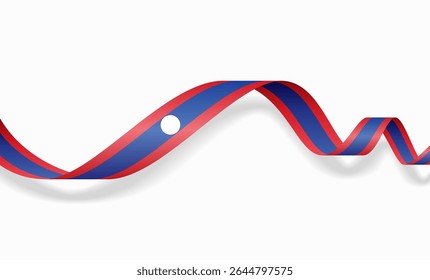 Laotian flag wavy abstract background layout. Vector illustration.
