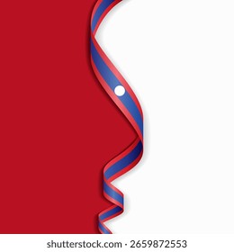 Laotian flag wavy abstract background layout. Vector illustration.