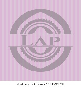 Lap badge with pink background. Vector Illustration. Detailed.