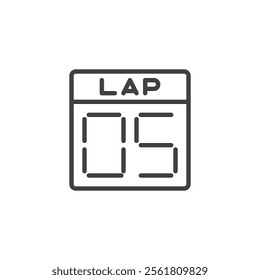 Lap Counter line icon. linear style sign for mobile concept and web design. A digital lap counter display outline vector icon. Symbol, logo illustration. Vector graphics