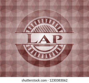 Lap red seamless emblem with geometric pattern.