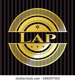 Lap shiny emblem. Vector Illustration. Detailed.