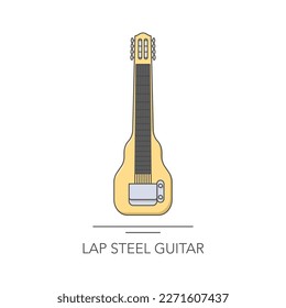 Lap steel slide guitar outline colorful icon. Vector illustration