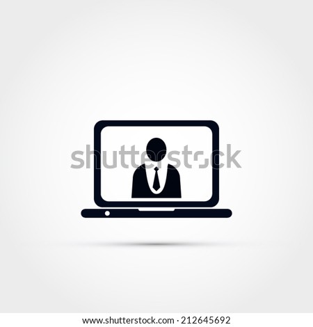 Lap top with businessman icon