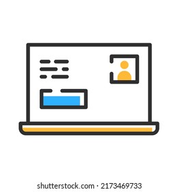 Golpear con CV. Concepto de reanudación en línea. Concepto de icono plano de contorno de moda.
