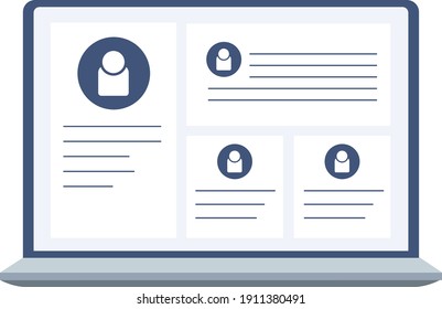 Lap top with mail, illustration, vector on a white background.