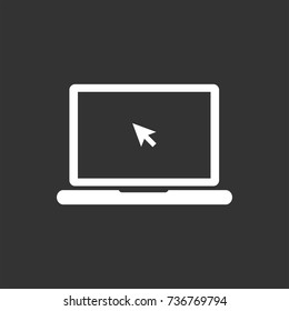 Lap top vector icon. Very useful icon of Laptop. Vector illustration. 
