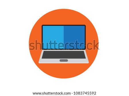 Lap top vector icon. Very useful icon of Laptop. Vector illustration.