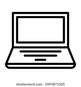 Lap Top Vector Line Icon Design