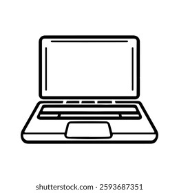 Lap Top Vector Line Icon Design with white background