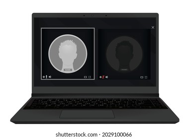 Lap top video call. vector