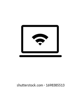 Ilustración vectorial del icono de línea simple de la parte superior de la conexión wifi