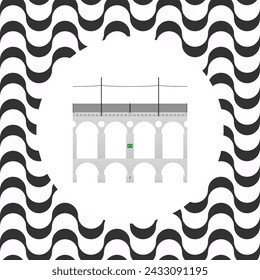 Arches de lapa - Brésil - illustration Vectorielle de l'aqueduc de Carioca avec motif de Copacabana en arrière-plan
