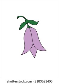 Lapageria, Chilean Bellflower Or Copihue Doodle Icon, Vector Illustration