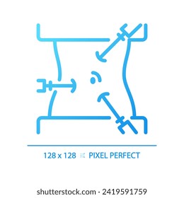 Laparoscope pixel perfect gradient linear vector icon. Laparoscopic surgery. Minimally invasive procedure. Thin line color symbol. Modern style pictogram. Vector isolated outline drawing