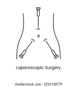 Laparoscopic surgery icon line in vector, medical illustration.