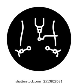 Laparoscopy black line icon. Operations on the abdominal cavity. Vector isolated element. 