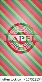 Lapel christmas colors style emblem.