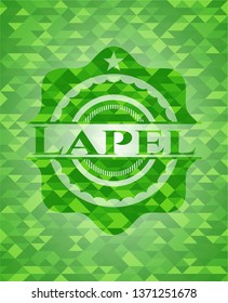 Lapel green emblem with mosaic ecological style background