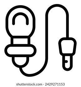 Lapel mic icon outline vector. Interview tiny speaker. Broadcasting recording device