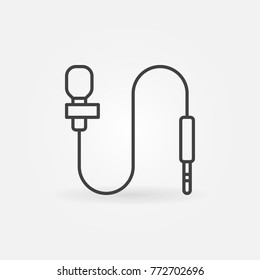 Lapel Microphone Line Icon. Vector Body Mic Concept Outline Symbol Or Design Element