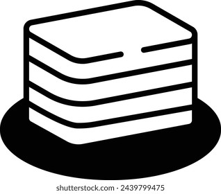 Lapis Cake glyph and line vector illustration