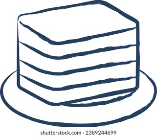 Lapis Cake hand drawn vector illustration