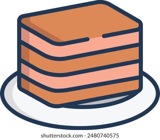 Lapis Cake linear color illustration icon