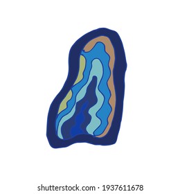 cristales de lapis lazuli en sección, aislados en un fondo blanco. Ilustración vectorial al estilo de las caricaturas. Cristales místicos para el diseño y la decoración.