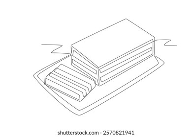 Lapis legit cake concept one-line drawing