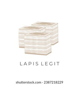 Lapis Legit Cake Line Art Illustration Logo