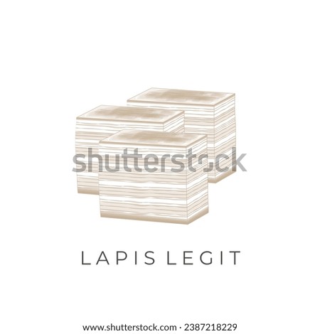 Lapis Legit Cake Line Art Illustration Logo
