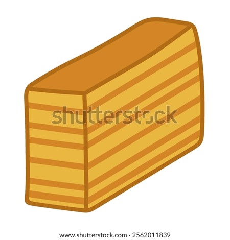Lapis legit vector icon illustration, kue seribu lapis clip art, spekkoek clipart image, traditional snack from indonesia, indonesian traditional sweet food
