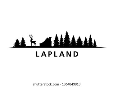 Lapland Landscape Black Vector Graphic