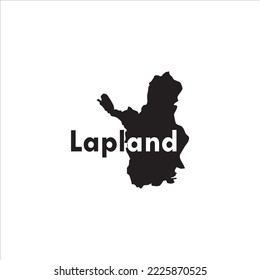 Lapland map and black lettering design on white background