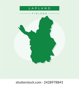 Lapland map, region of Finland. Vector illustration.