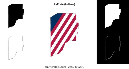 LaPorte County (Indiana) Outline-Kartenset