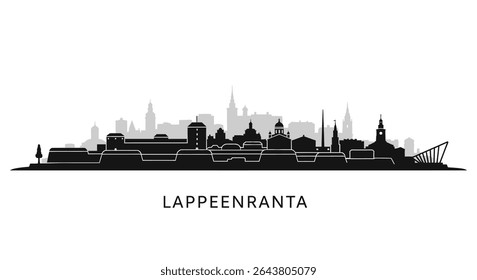 Lappeenranta Finland Silhueta Skyline Cidade Minimalista.