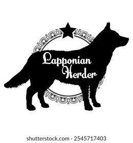 Lapponian Herder dog silhouette, dog, dog breeds,  vector, silhouette, logo design, animal, illustration, icon, sign, black, pet