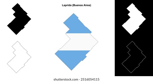 Laprida department (Buenos Aires) outline map set