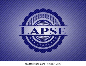 Lapse emblem with jean background