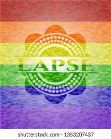 Lapse on mosaic background with the colors of the LGBT flag
