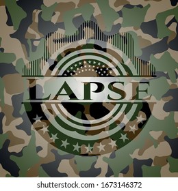 Lapse written on a camo texture. Vector Illustration. Detailed.