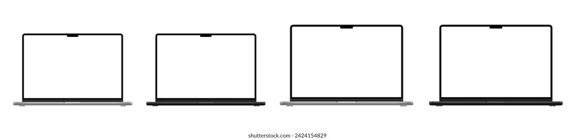 Laptop 2024, Geräte-Vorlagen, isoliert