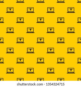 Laptop with 3D design pattern seamless vector repeat geometric yellow for any design