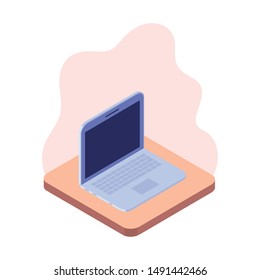 laptop in 3d image on white background